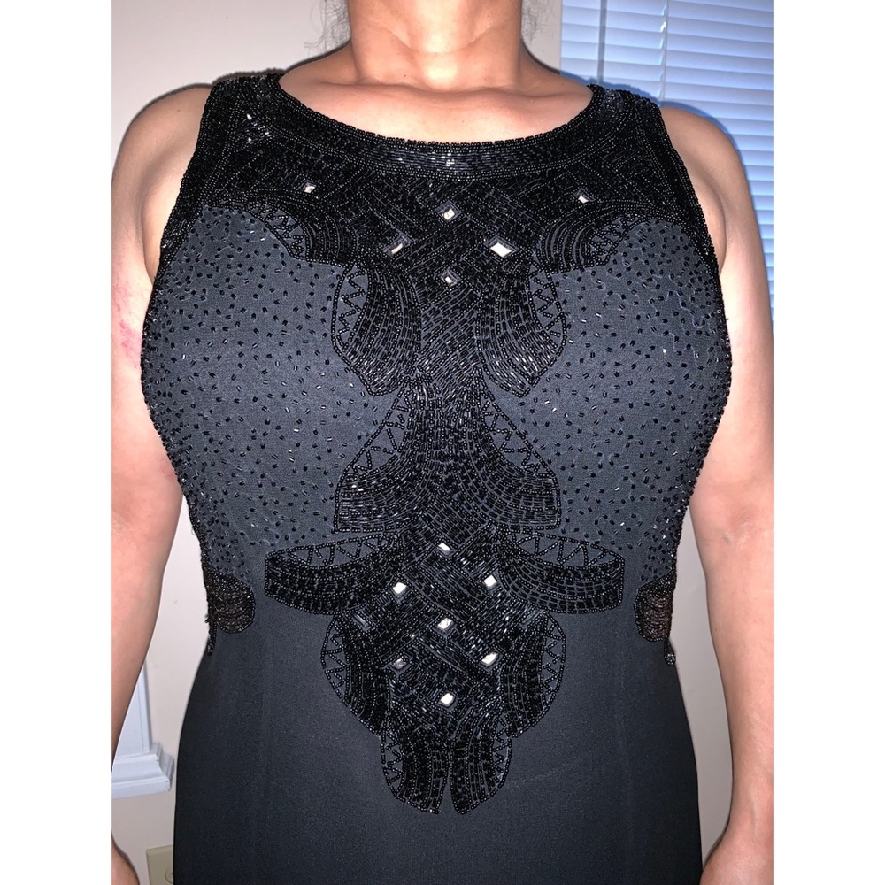 Miss New York Black Hand Beaded Gown